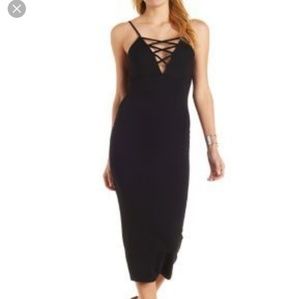 The Vintage Shop laced up Midi Bodycon Dress